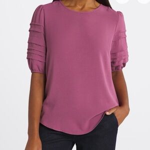 Chic mauve Blouse with Layered Sleeves